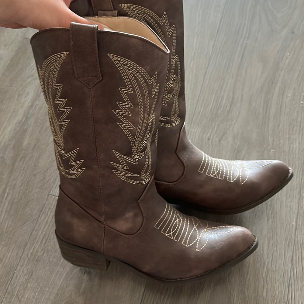 Brown cowboy boots
